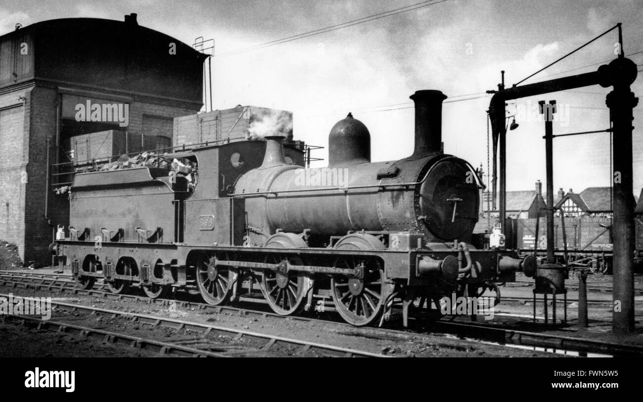One of the Cambrian Railway's delightful Edwardian inside cylinder 0-6-0s 15 of these 18 engines was built between 1903-1915. Stock Photo
