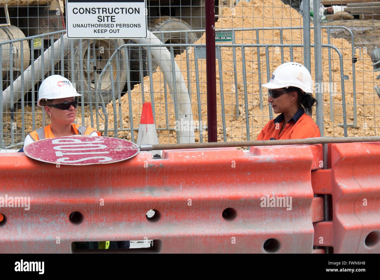 Two Female workers, Barrack Square, Perth, WA Stock Photo