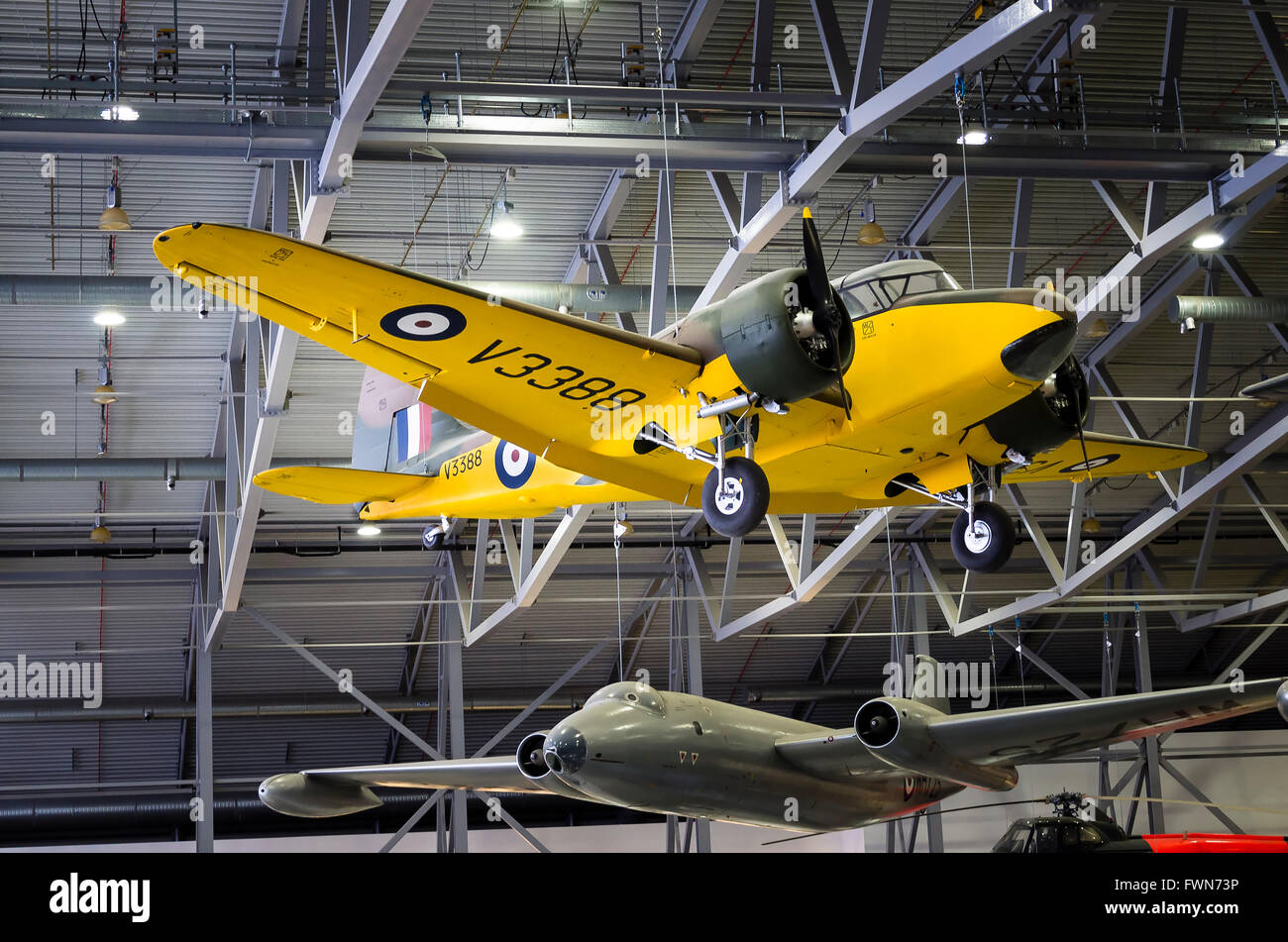 Airspeed Oxford AS.10 on display in the AirSpace hangar at IWM Duxford UK Stock Photo