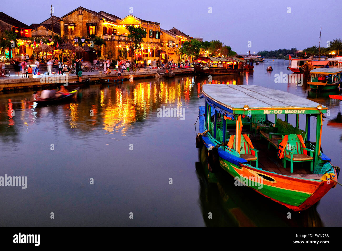 Hoi An riverfront, Hoi An, Vietnam Stock Photo