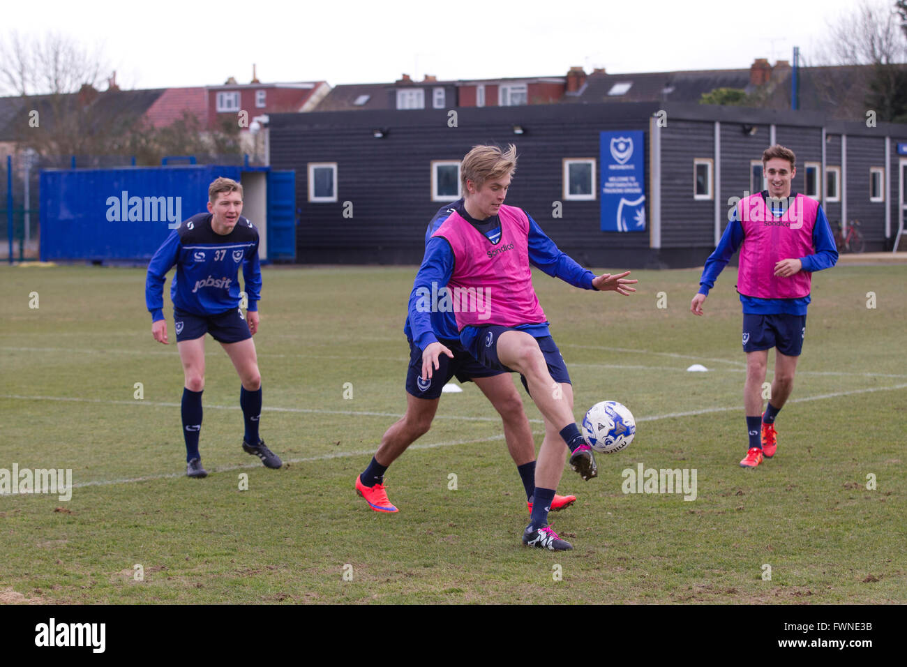Portsmouth Football Club players during training session at the Roko