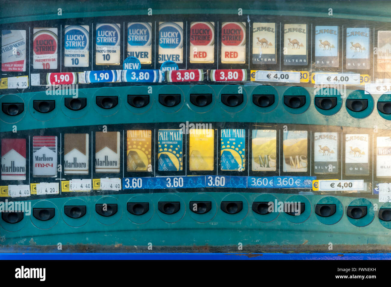 A cigarette machine on the streets of Florence Italy. Stock Photo