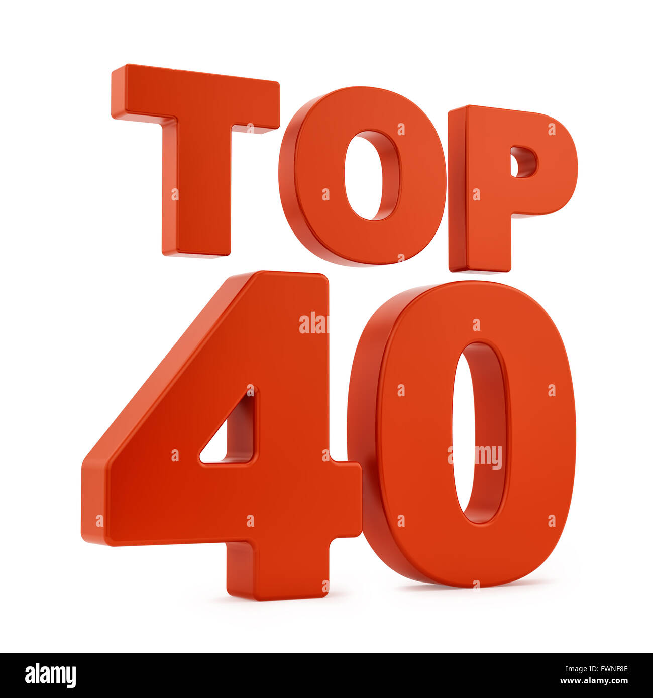 Render of Top 40, isolated on white Stock Photo - Alamy