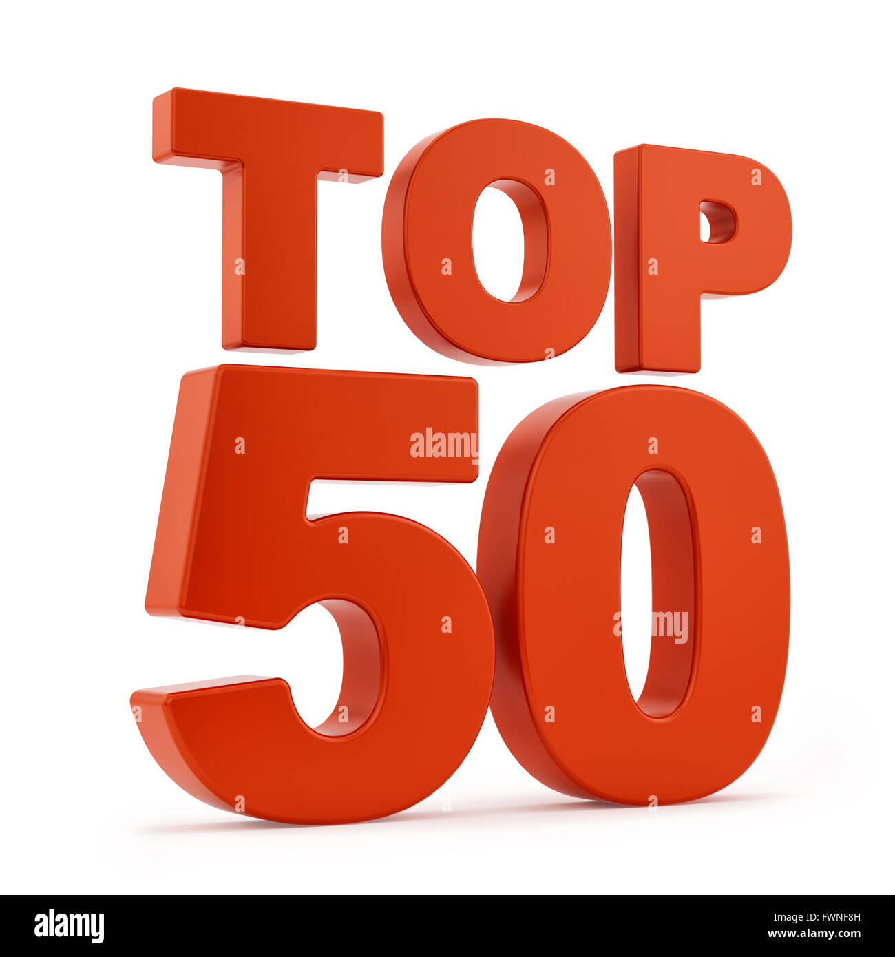 Render of Top 50, isolated on white Stock Photo - Alamy