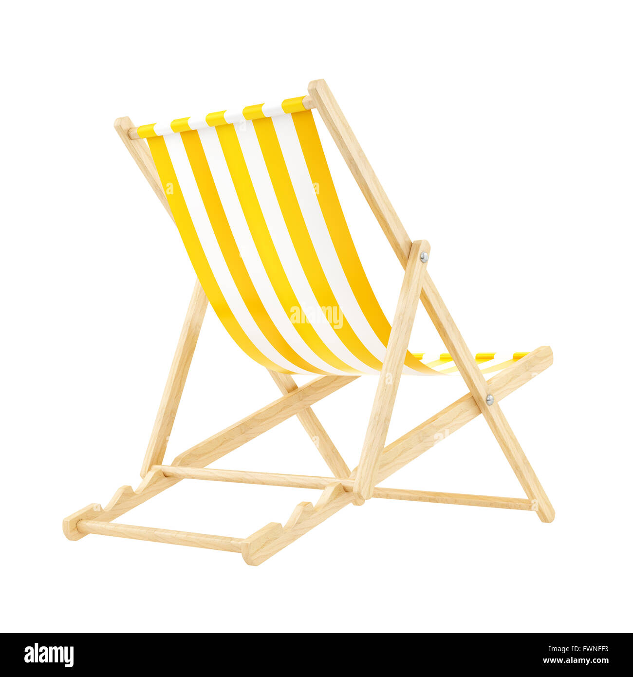 render of a deck chair on a white background Stock Photo - Alamy