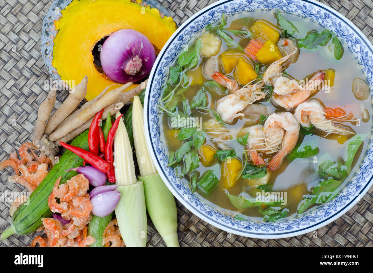 kind of Thai vegetable curry Stock Photo