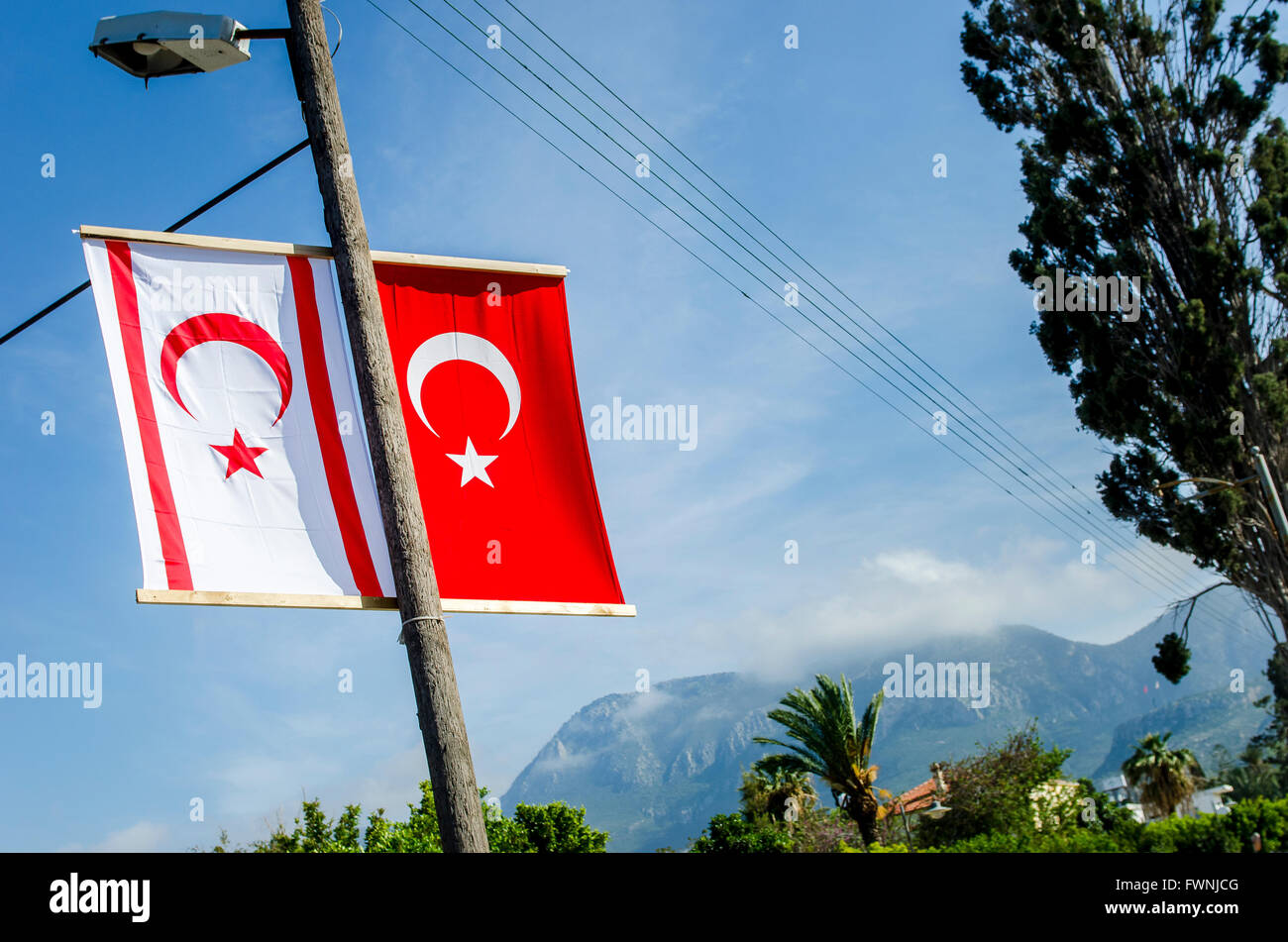 Flags turkish cypriot flag cyprus hires stock photography and images