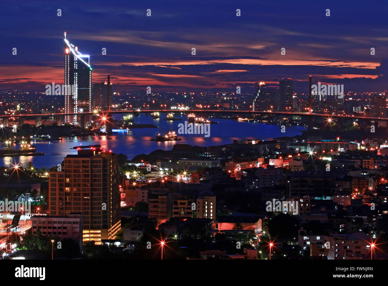 Bangkok Skyline at Dusk Top View Stock Photo - Alamy