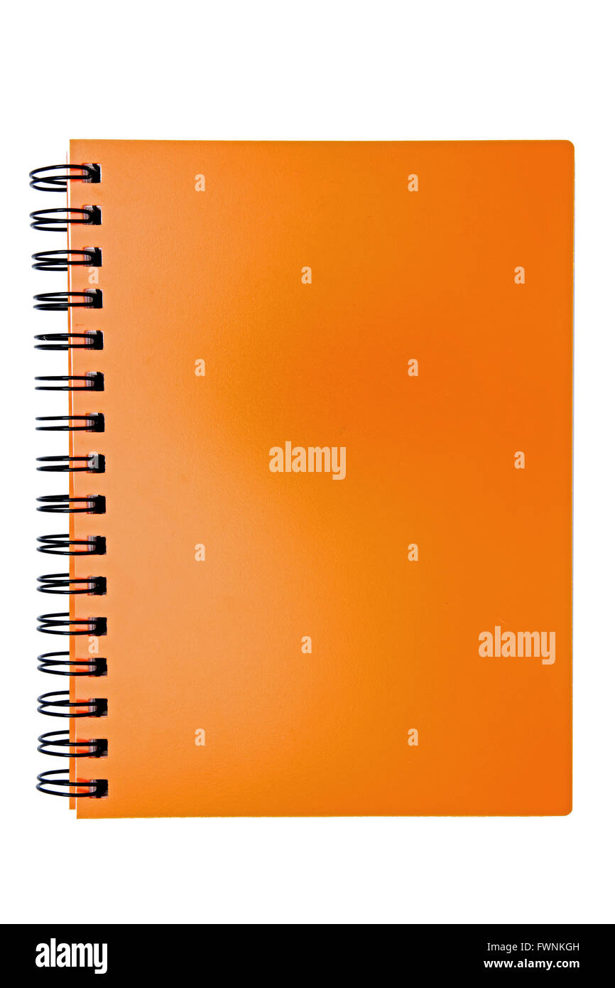 isolated blank orange ring binding book Stock Photo