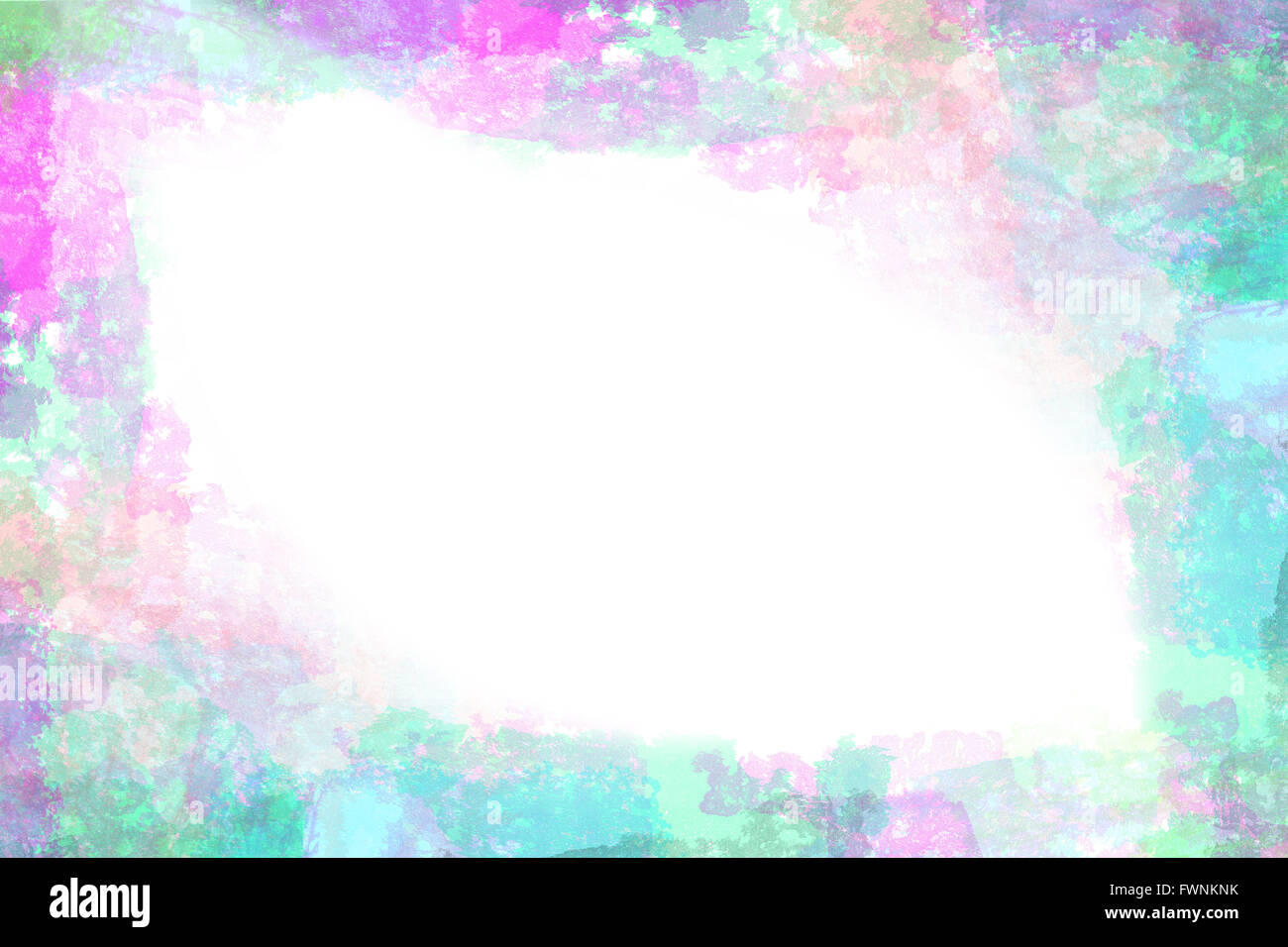 abstract colorful grunge style frame on white paper background Stock Photo