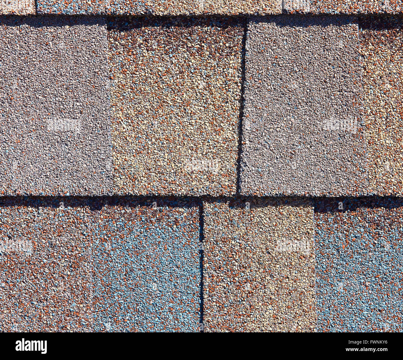 Roofing Shingles basic white tab style pattern sample for building industry Stock Photo