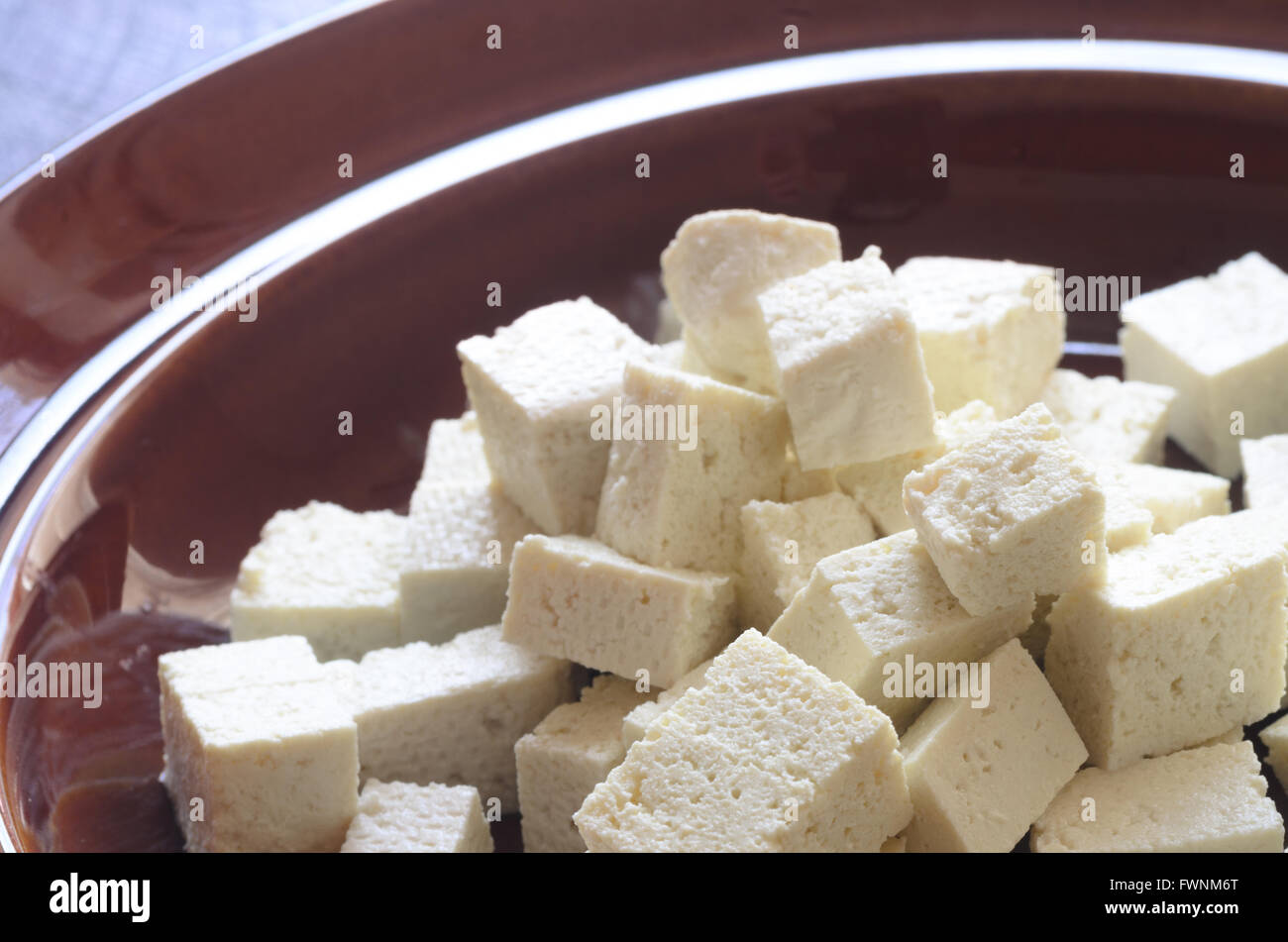 raw soya tofu on table Stock Photo