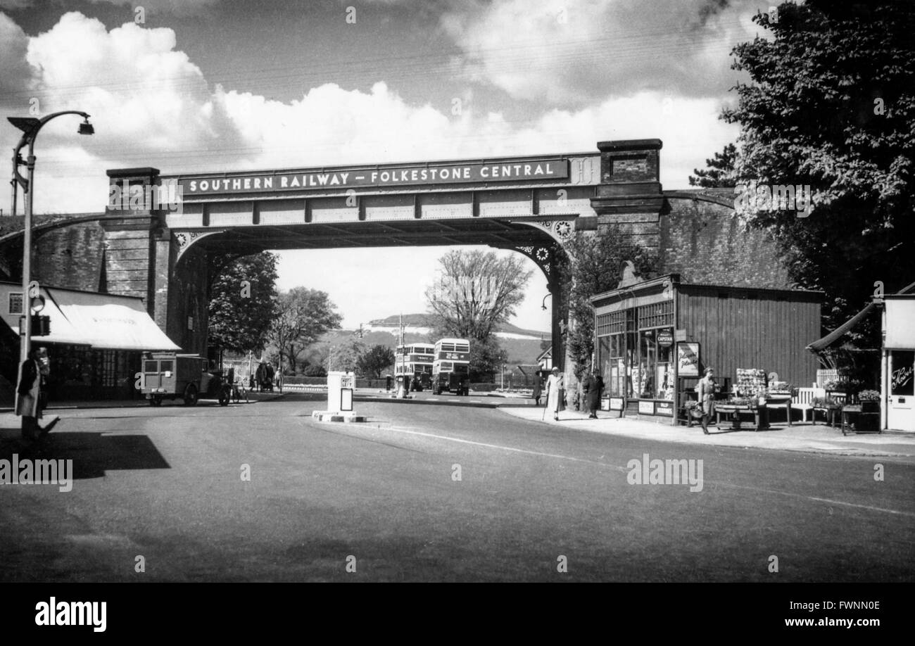 Folkestone Central Station Bridge. Stock Photo