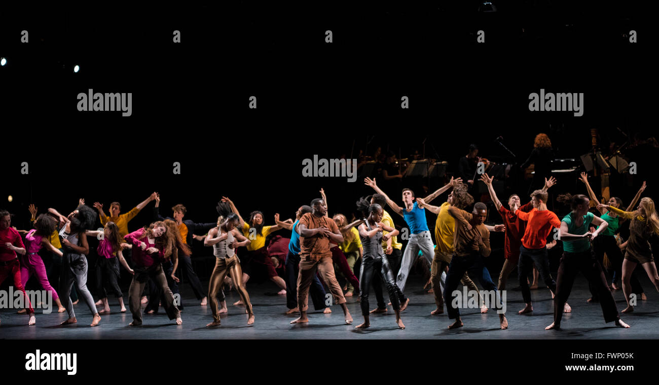 London 6th April 2016 - National Youth Dance Company / Michael Keegan-Dolan present In - Nocentes at Sadler's Wells Theatre. Credit:  Danilo Moroni/Alamy Live News Stock Photo