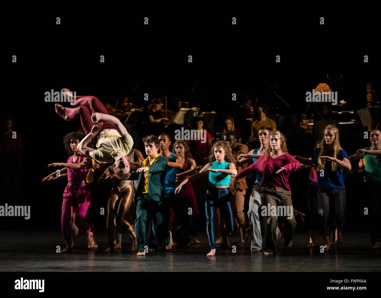 London 6th April 2016 - National Youth Dance Company / Michael Keegan-Dolan present In - Nocentes at Sadler's Wells Theatre. Credit:  Danilo Moroni/Alamy Live News Stock Photo