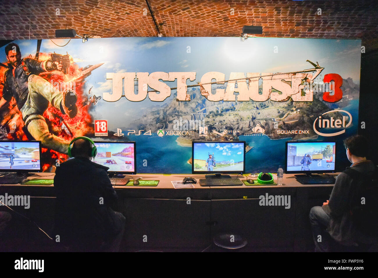 Tobacco Dock, London, UK. 7th April 2016. The 2016 EGX REZZED Games event  held at Tobacco Dock. Gaming Stock Photo