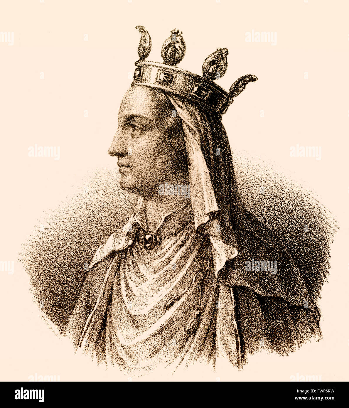 Queen Ultrogothe, Ultrogotho or Ultragotha, wife to Childebert I, c. 496-558, a Frankish King of the Merovingian dynasty Stock Photo