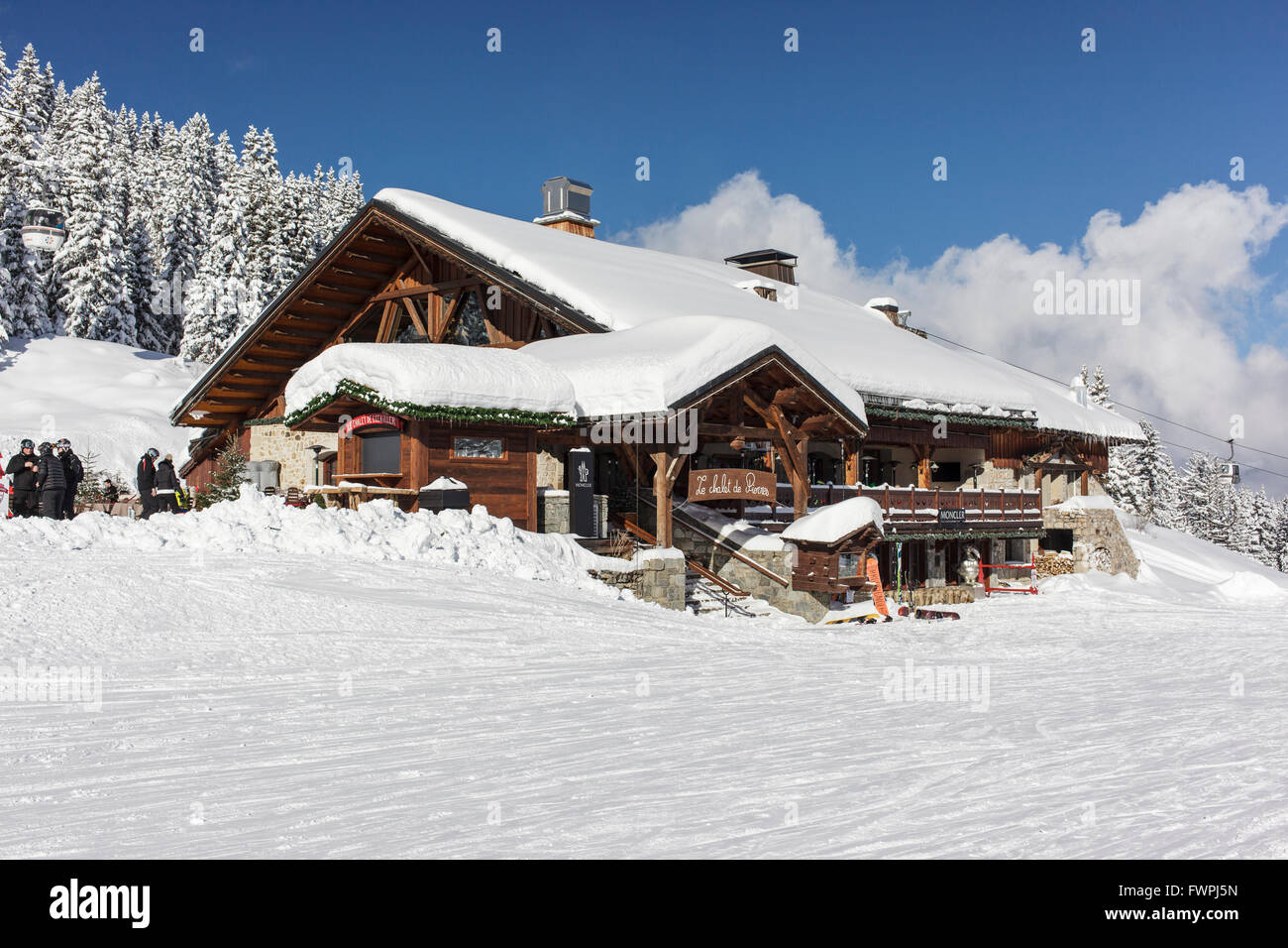 The famous Le Chalet de Peirres in Courchevel in the three Valleys ski area  in France Stock Photo - Alamy