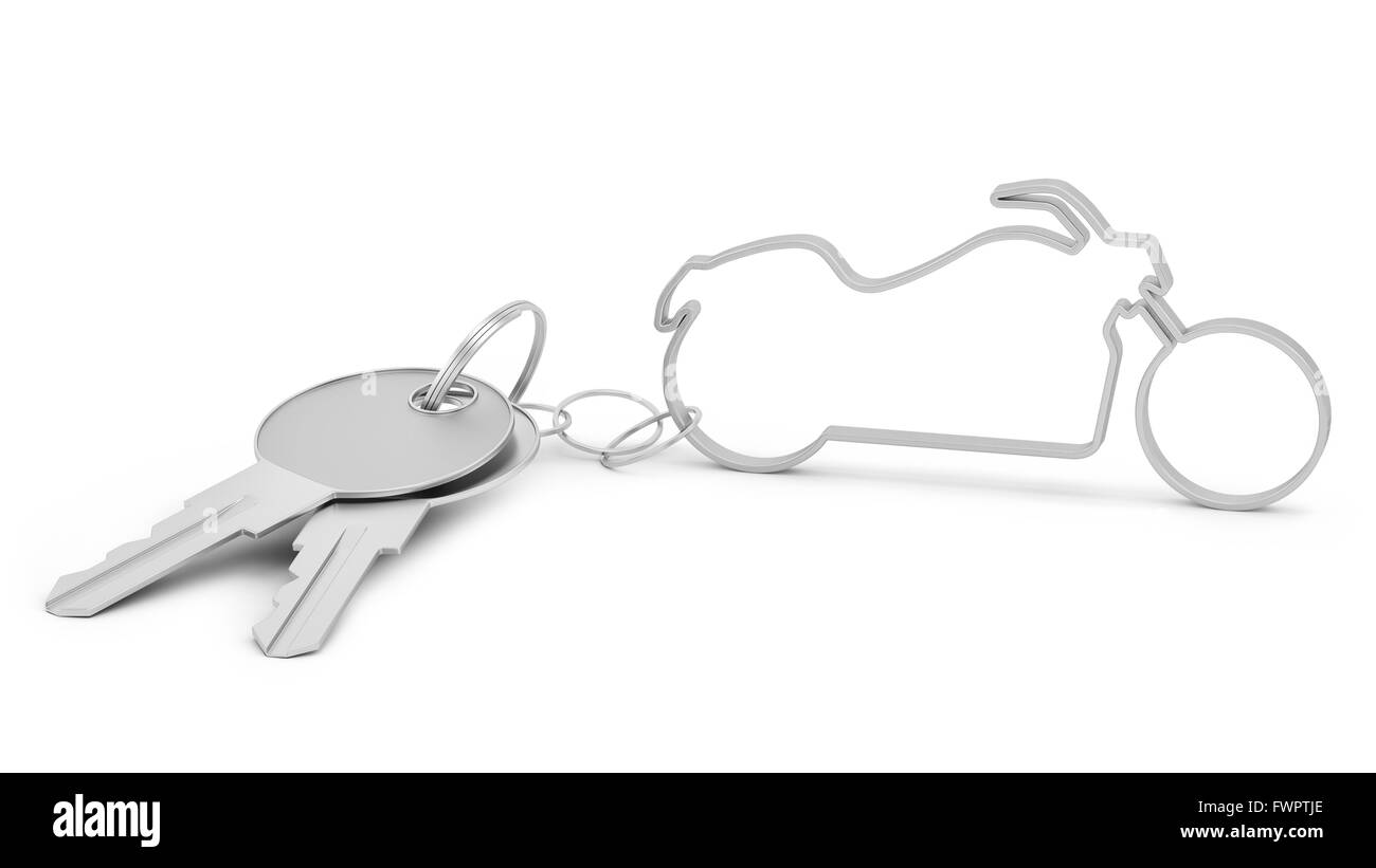 render of a chopper shaped keychain, isolated on white Stock Photo
