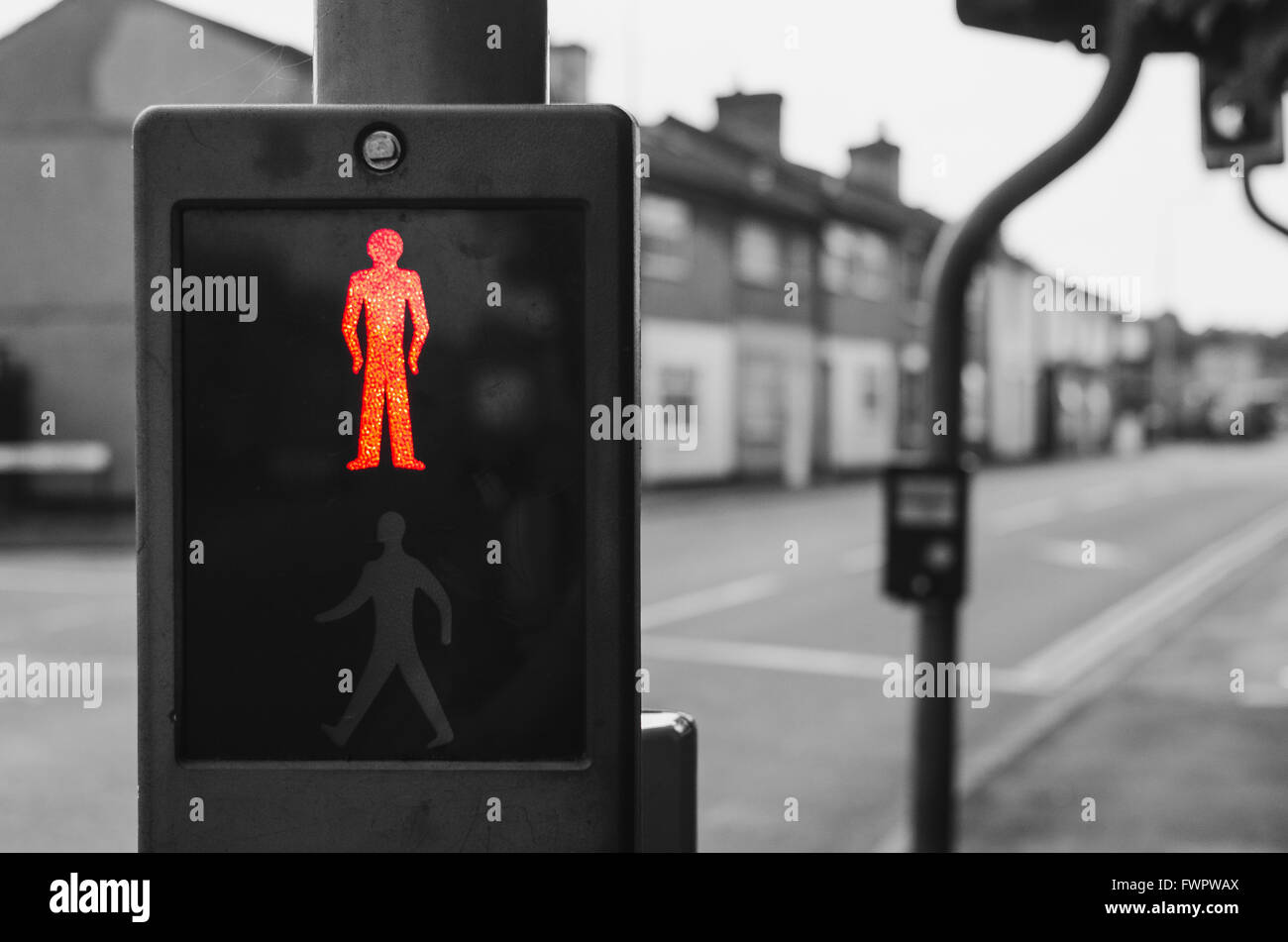 pedestrian stop traffic light Stock Photo