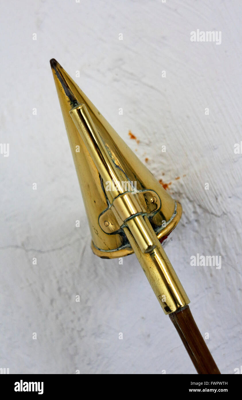 A brass candle snuff in the church of St Margaret at Hardley, Norfolk