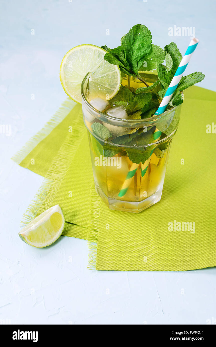Iced green tea Stock Photo Alamy