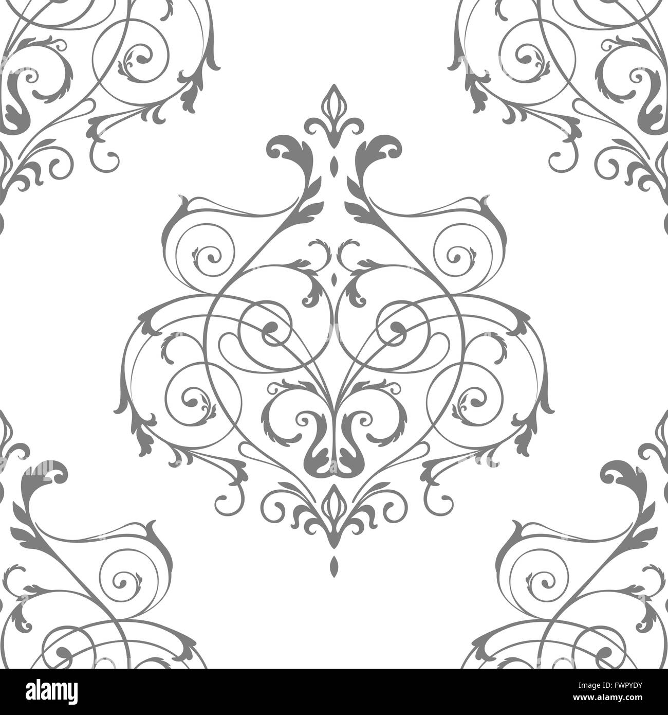 victorian ornament seamless pattern Stock Photo