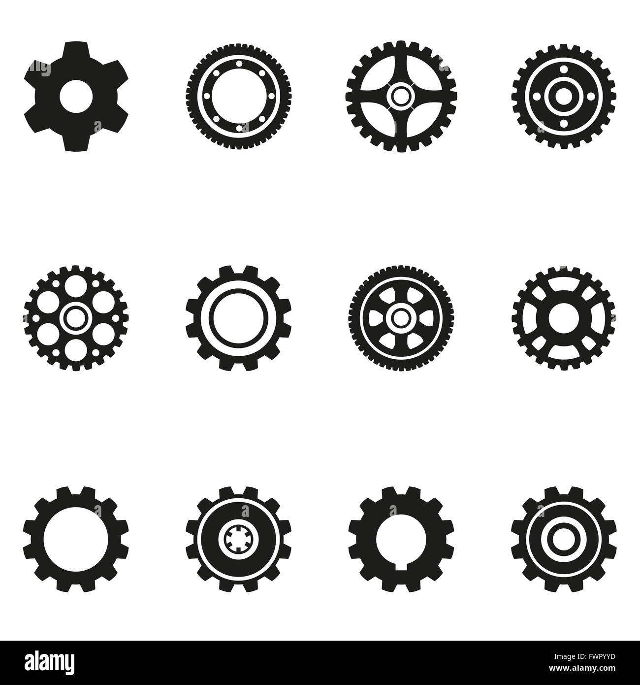 bicycle gear silhouette set Stock Photo Alamy