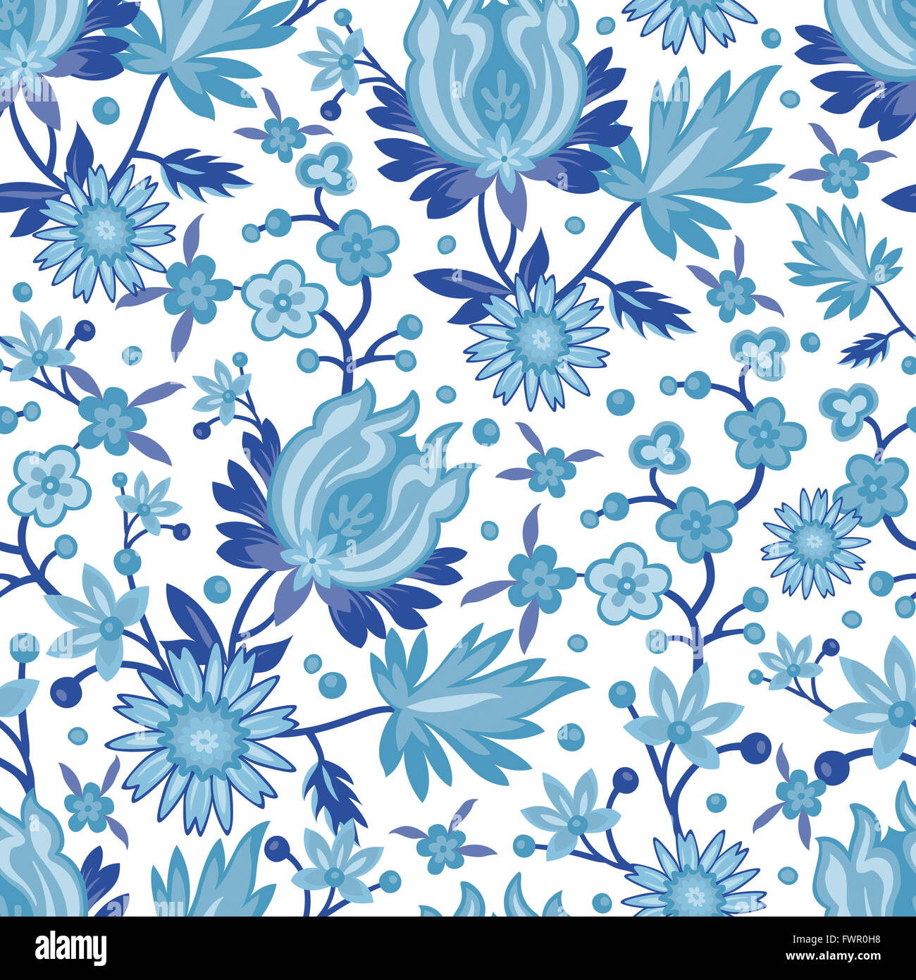 seamless blue flower wallpaper Stock Photo Alamy