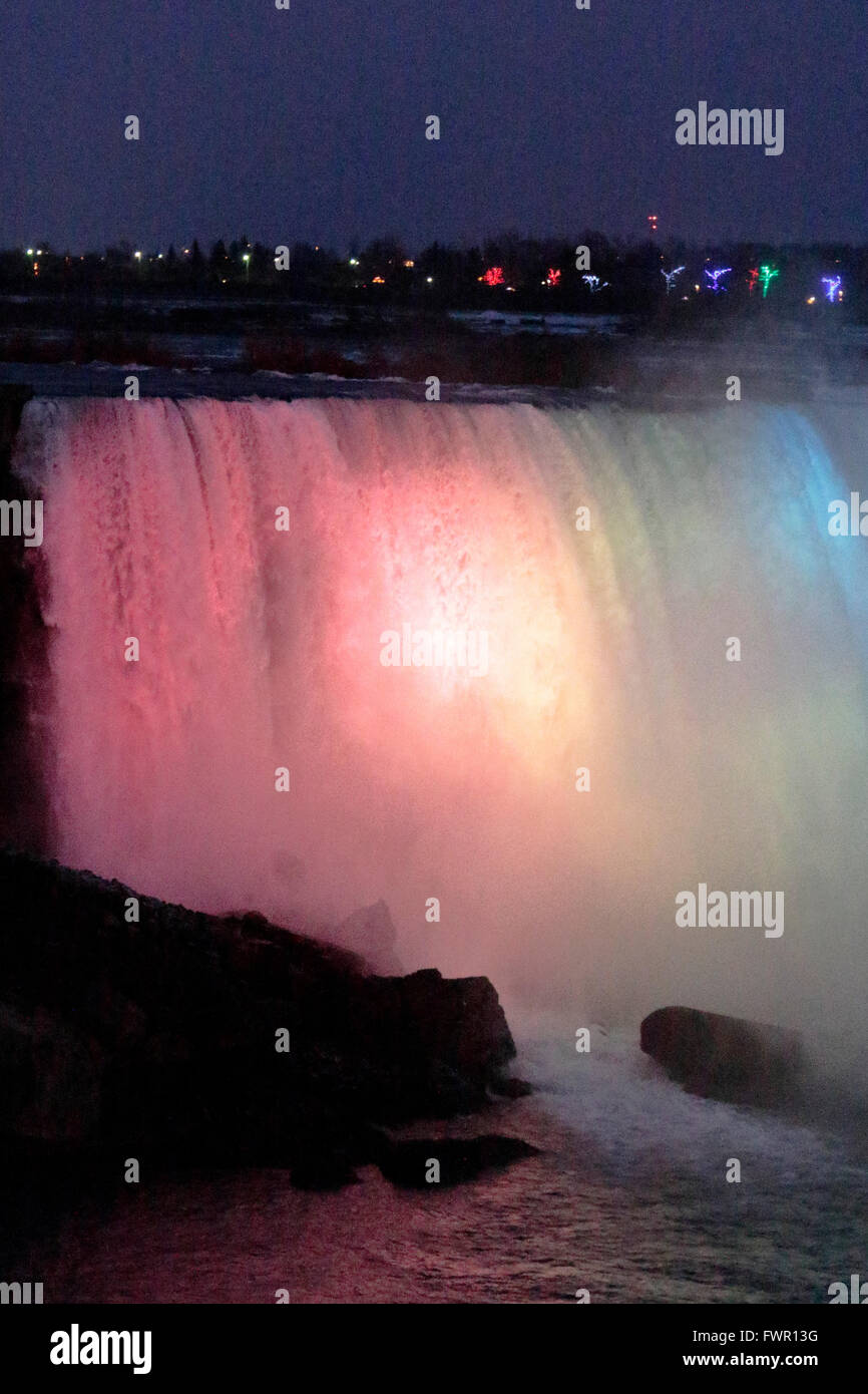 The amazing Niagara Falls at night Stock Photo