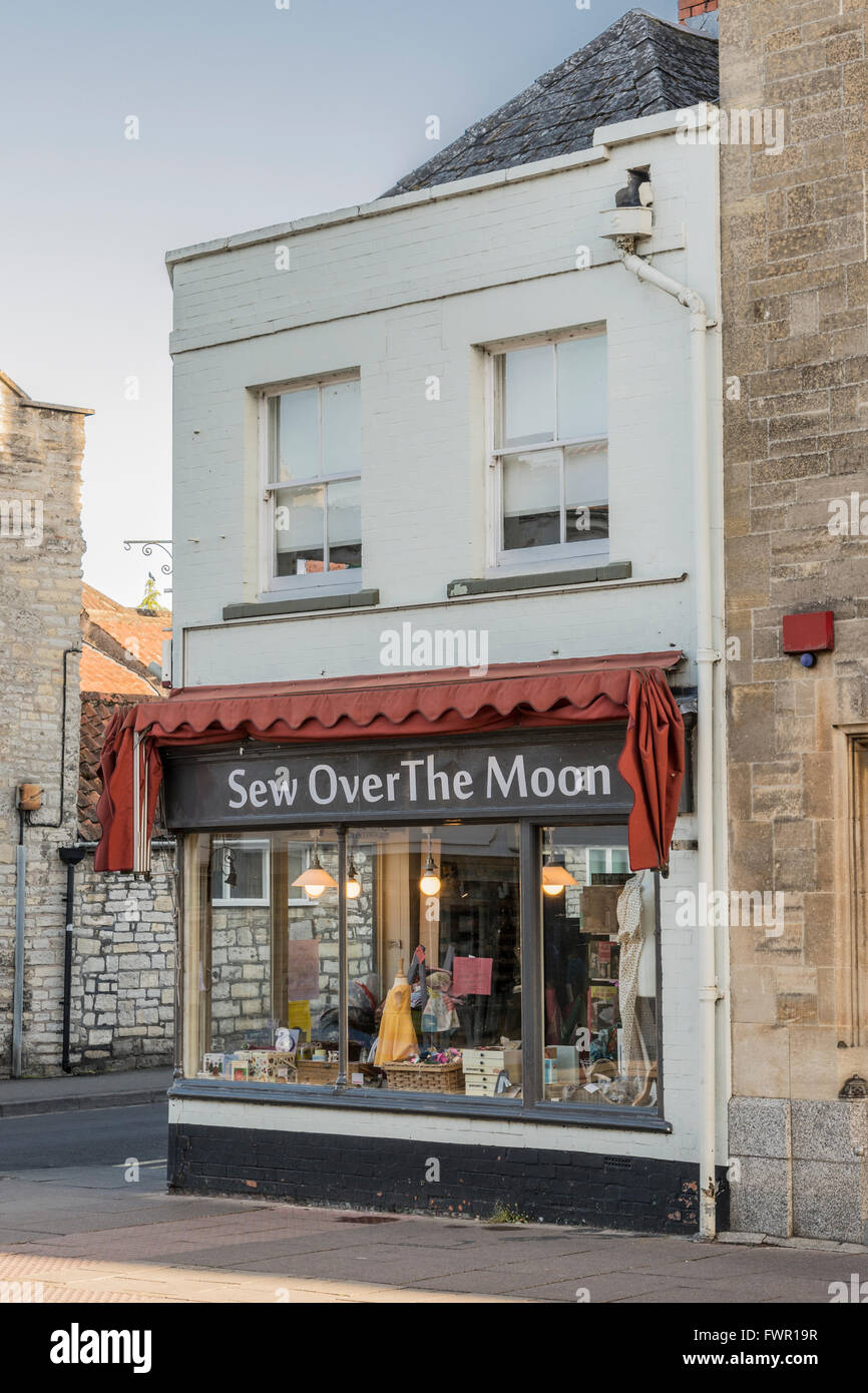 Shop Sew Over The Moon, High Street, Glastonbury, Somerset, England