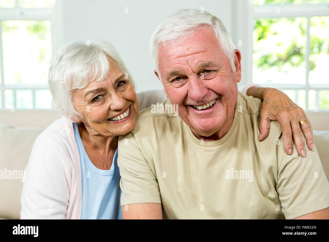 Portrait of happy senior couple Stock Photo