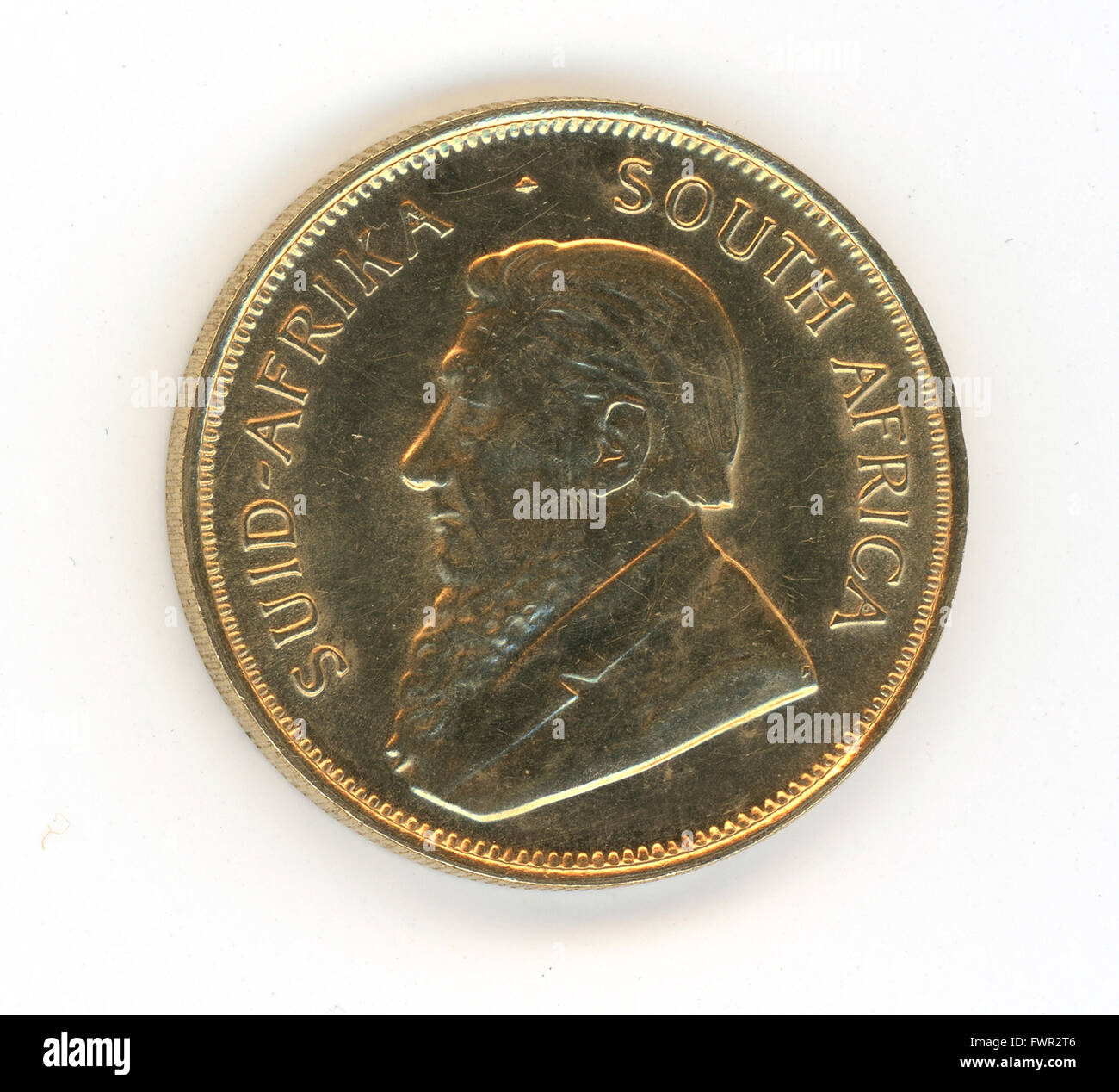 Heads side of a half Krugerrand gold coin 1982 Stock Photo