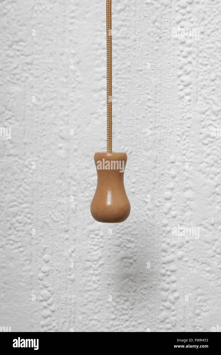 Wooden pull cord handle Stock Photo Alamy
