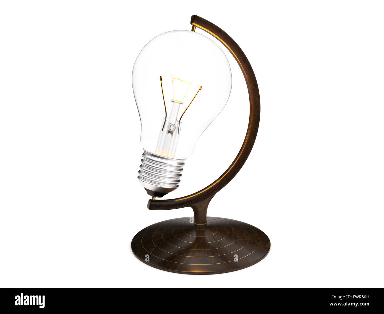 Idea light bulb globe isolated on a white background. Stock Photo
