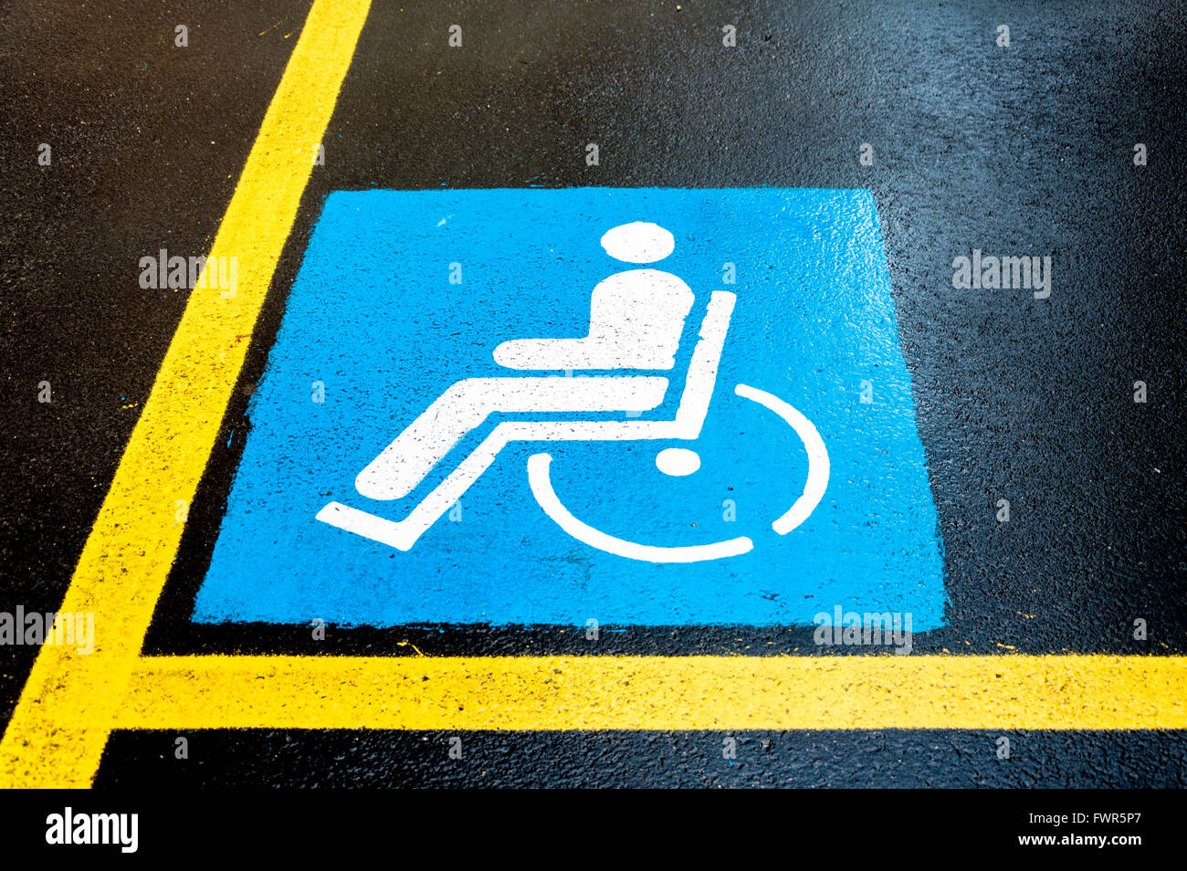 Handicap sign parking Stock Photo