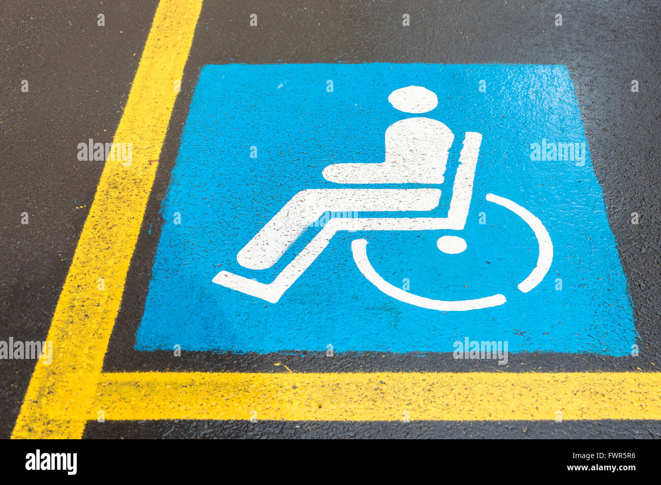 Handicap sign parking Stock Photo