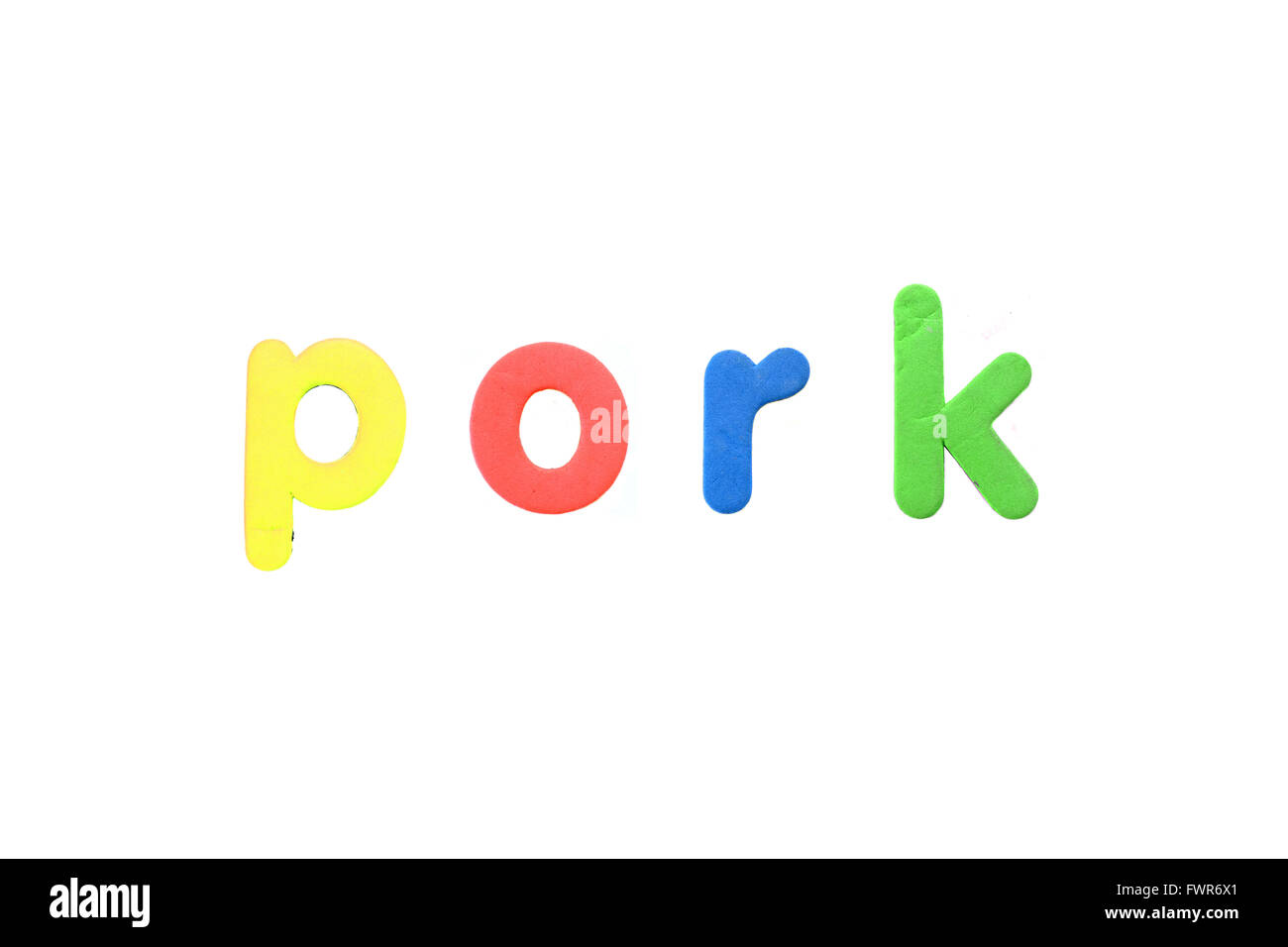 https://c8.alamy.com/comp/FWR6X1/the-word-pork-created-from-alphabetic-fridge-magnets-against-a-white-FWR6X1.jpg