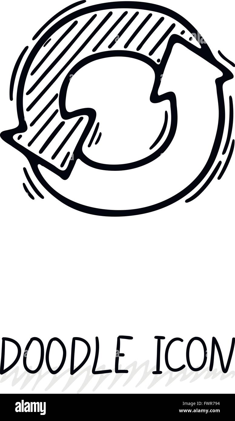 Doodle circle arrow icon eco hi-res stock photography and images - Alamy
