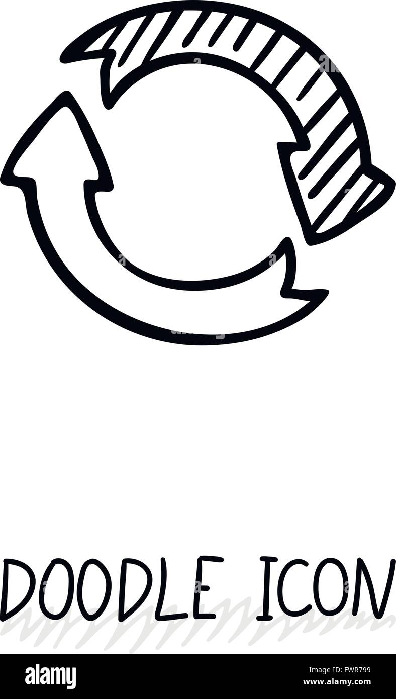 Doodle circle arrow icon eco hi-res stock photography and images - Alamy