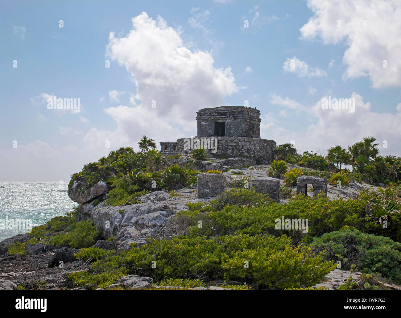 Mayan Ruins, Tulum, Quintana Roo, Riviera Maya, Mexico Stock Photo