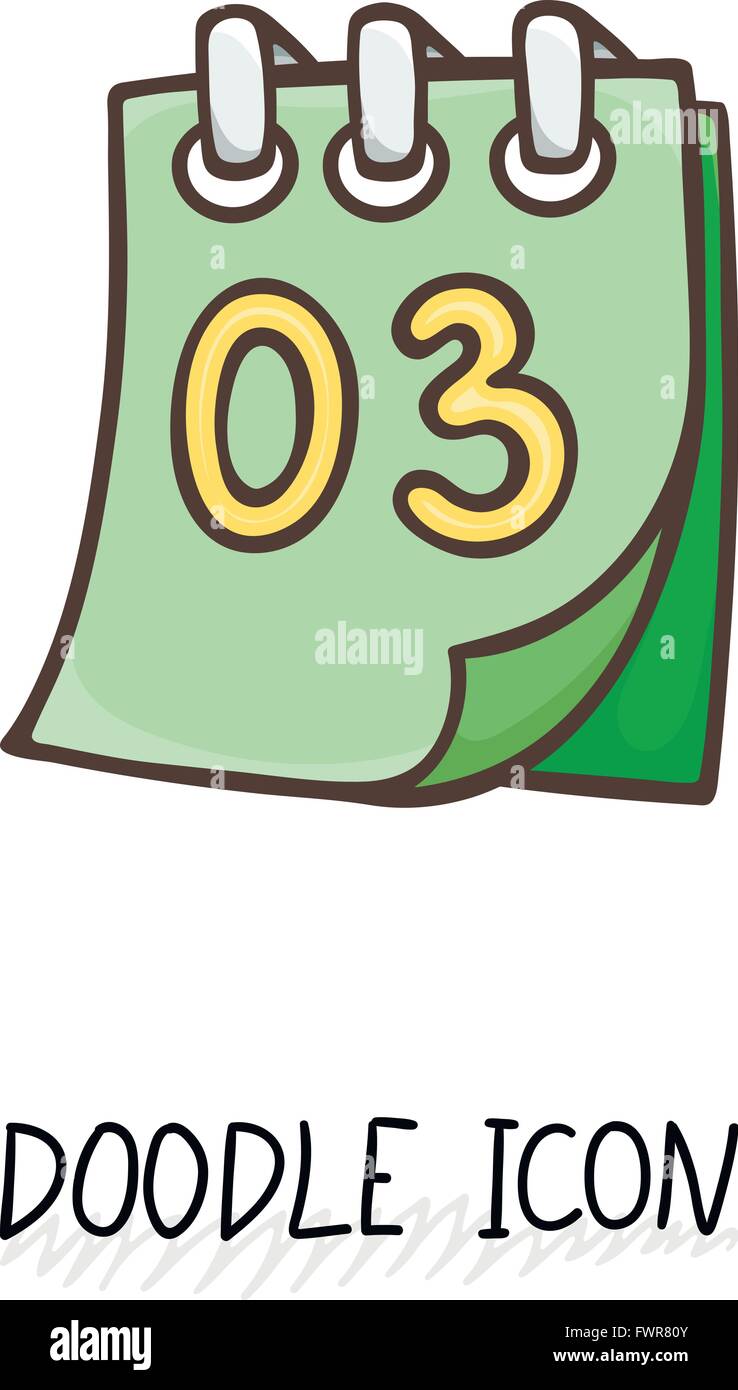 Doodle calendar icon. Tear-off calendar Stock Vector Image & Art - Alamy