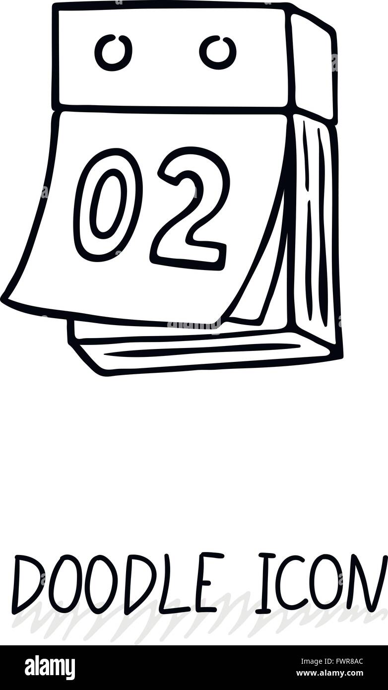 Doodle calendar icon. Tear-off calendar Stock Vector Image & Art - Alamy