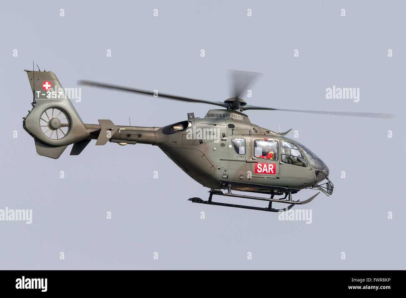 Swiss Air Force (Schweizer Luftwaffe) Eurocopter TH05 (EC-635) Utility Helicopter Stock Photo