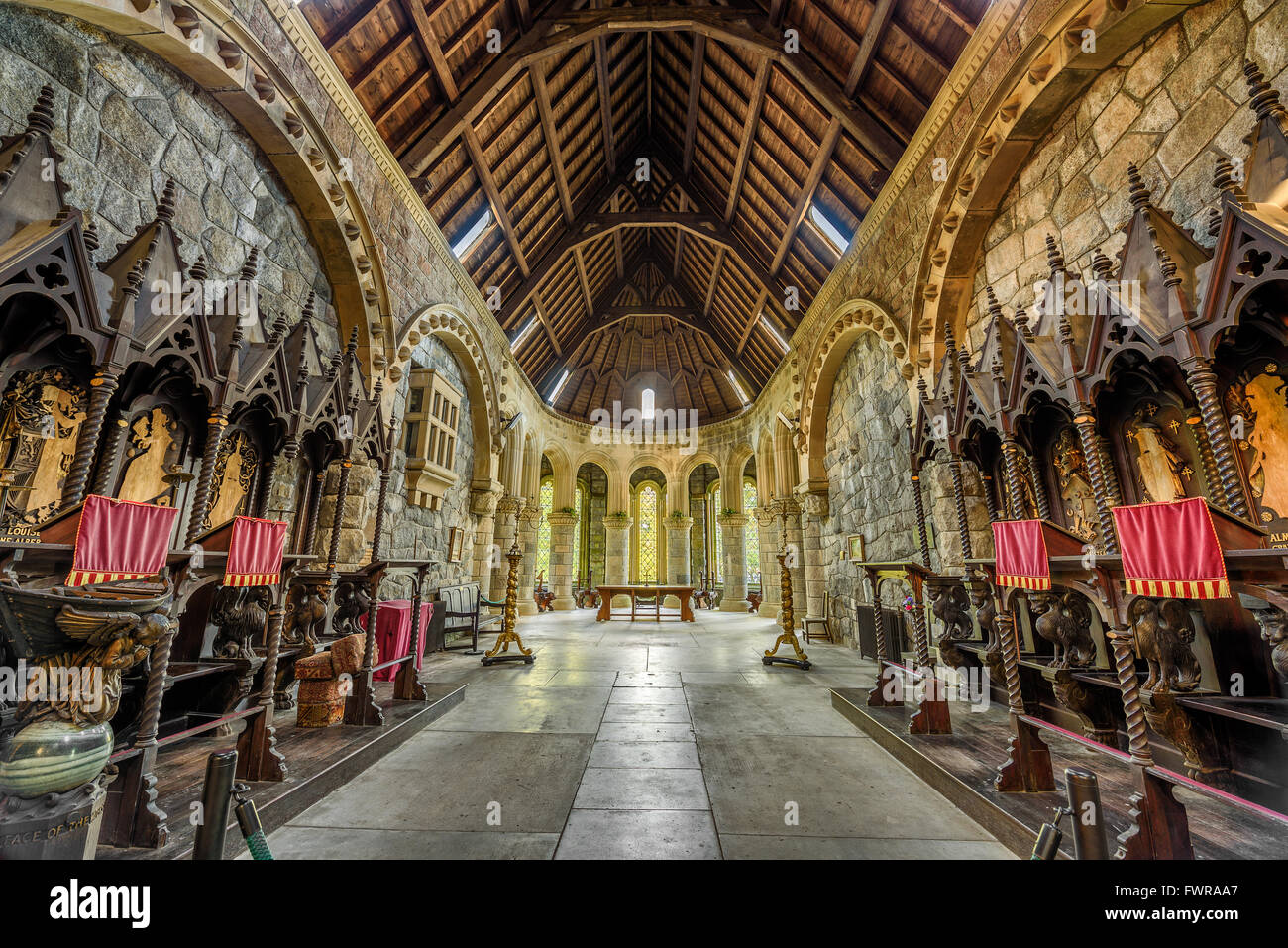 Interior of St Conans Kirk located in Loch Awe, Argyll and Bute, Scotland Stock Photo