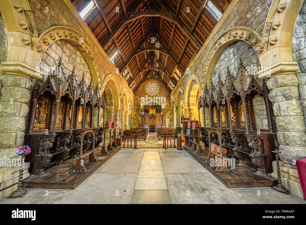 Interior of St. Conans Kirk located in Loch Awe, Argyll and Bute, Scotland Stock Photo