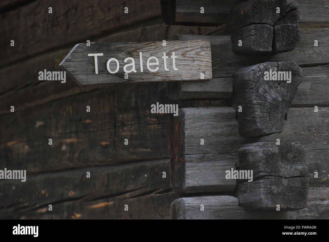 Toilet sign (Swedish word: 'Toalett'). Stock Photo