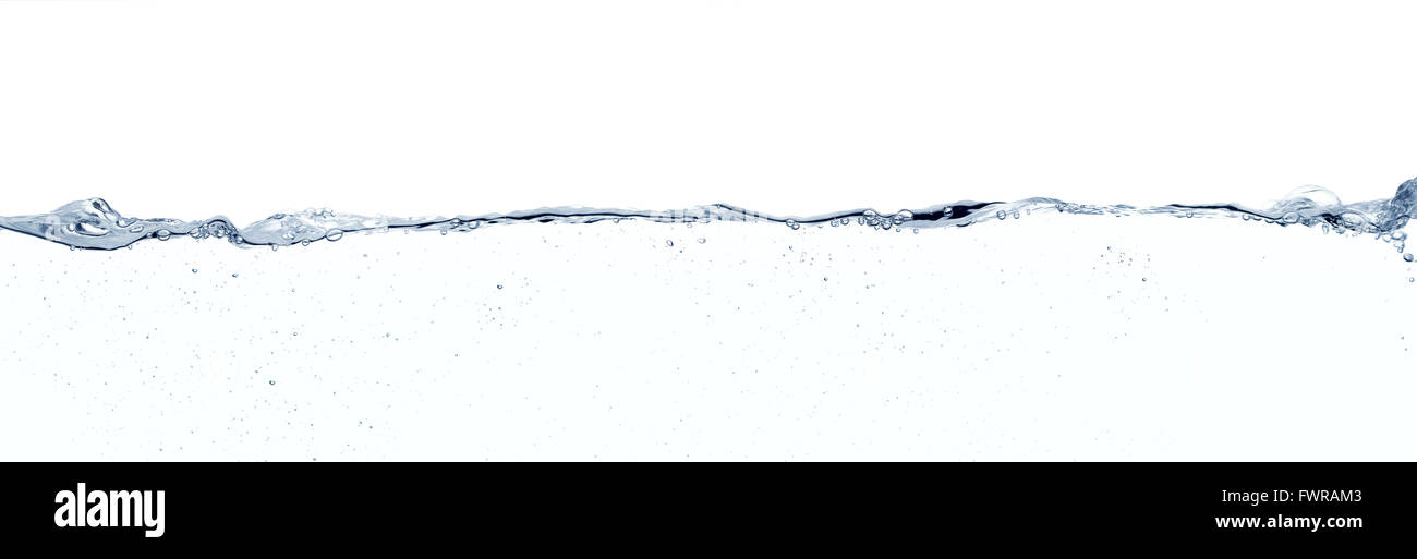 Line water surface and turbulences against white background Stock Photo