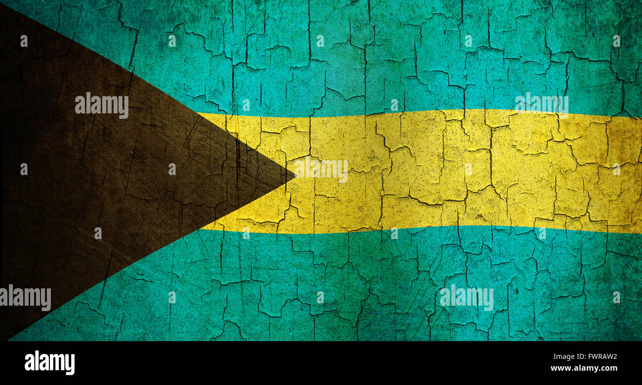 Bahamas flag on an old cracked wall Stock Photo - Alamy