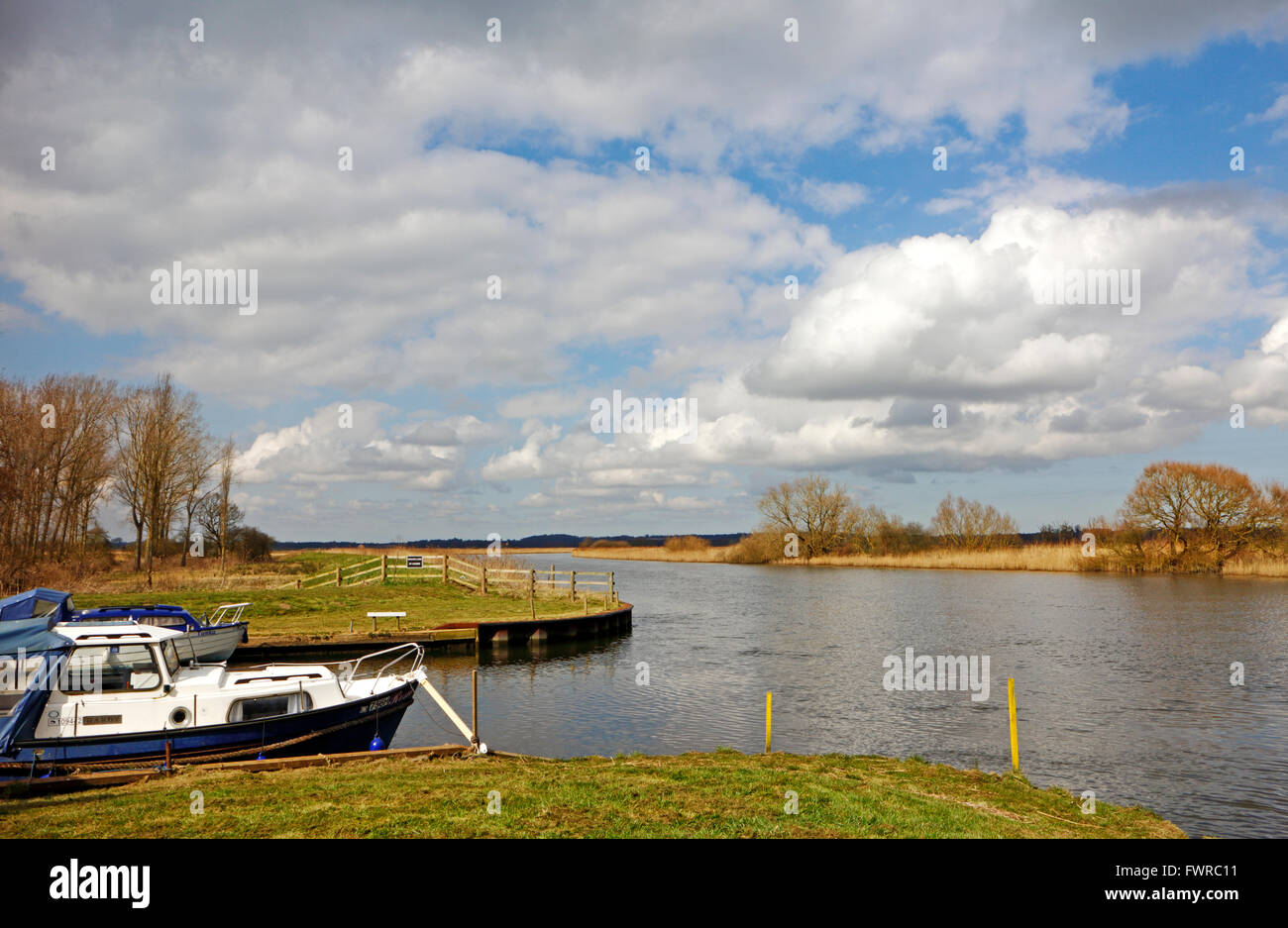 A view of the River Yare at the entrance to Langley Dyke on the Norfolk